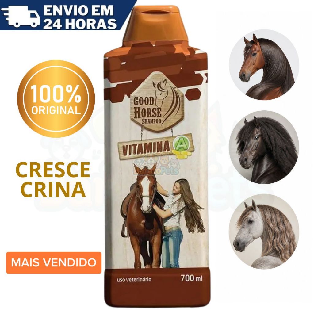 Shampoo crescer cabelo Good Horse 700ml c Vitamina A - ORIGINAL
