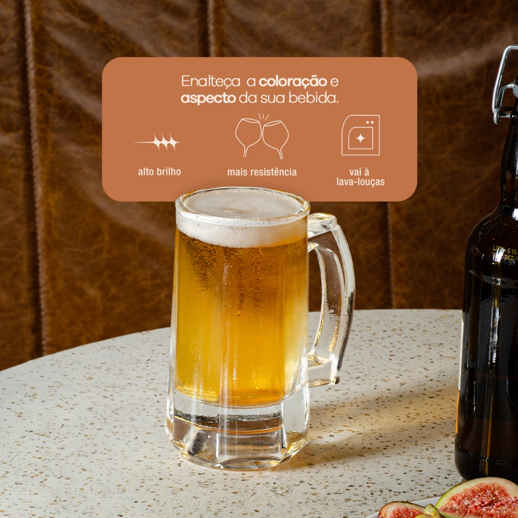 Caneca Chopp Cerveja - Haus Concept Pavillion 350 ml - Estilo Cristal com Titânio · foto 2