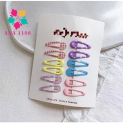 ANA 1108 Presilhas de Cabelo Coloridas Modelo Dopamina/Estampado/Antiderrapantes Para Meninas