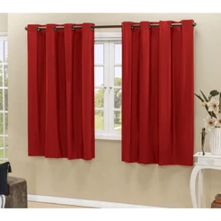 Cortina Blackout Vermelho 2,20m x 1,30m Quarto Sala Blecaute PVC corta 100 % a luz