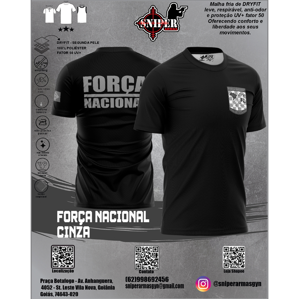 Camiseta Sniper Força Nacional Cinza