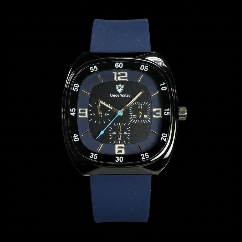 [BT01]Relógio Masculino Guke Wattr Chrono Square Sport | Design Quadrado | Pulseira de Silicone