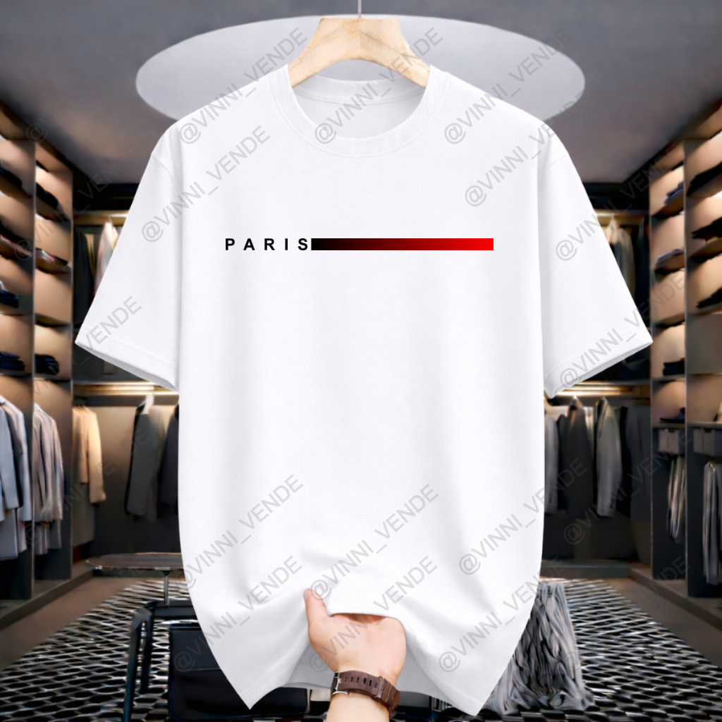 Camiseta Masculina Estampa Paris Style  Lançamento Camiseta Basica Casual 100% Algodão Premium