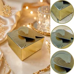 10~50 CAIXA CORACAO (04 DOCES) 3,5x6,5x6,5 cm OURO 4942 (CHOCO)