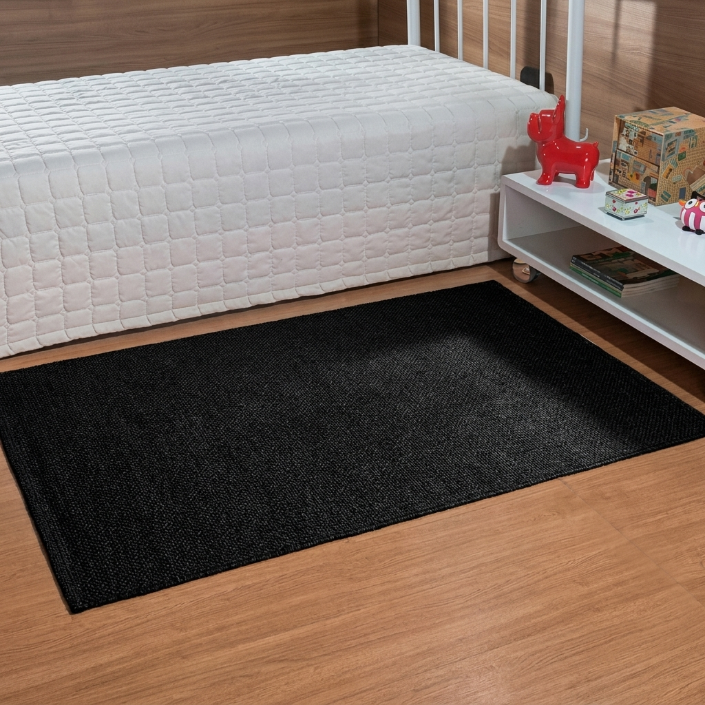 Tapete pra Sala Passadeira 50 x 100 cm Classic Preto Oasis Qualidade