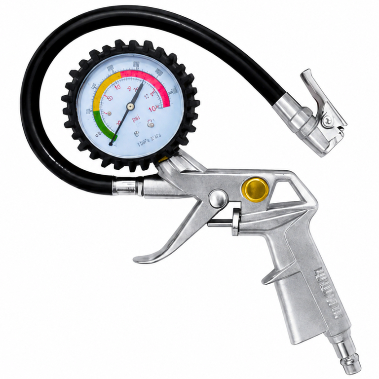 Inflador de Pneus 200 PSI Profissional Manômetro Analógico Engate Rápido 1/4 NPT