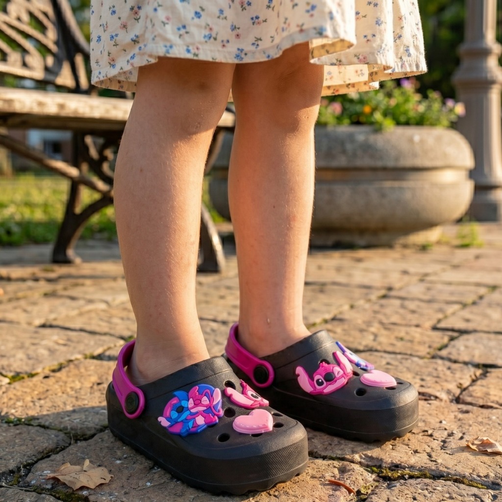 Babuche Infantil Feminino Original Antiderrapante Várias Cores Para Menina Sandália Fechada Promoção