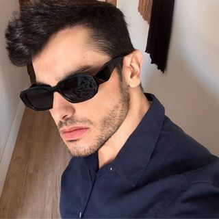 Óculos Slim Quadradinho Preto Retro Armação Reforçada UV 400 Urbano Seven Original