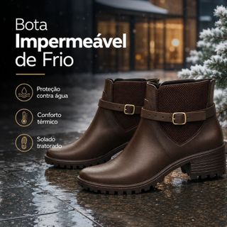 Bota Galocha Feminina 100% Impermeável Macia Leve Confortável Sola Antiderrapante Inverno Neve Chuva Fivela Metal