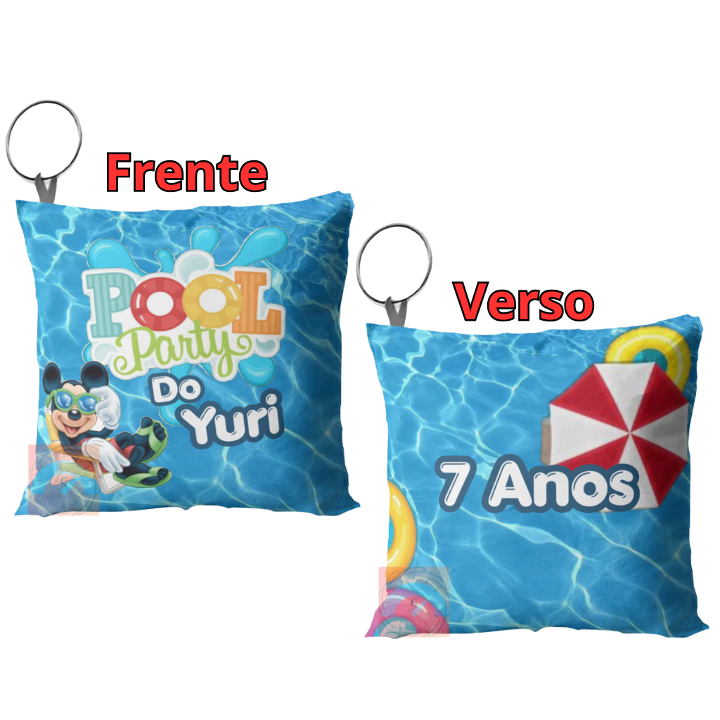 Kit 10 a 60 Almochaveiros Aniversario Pool Party Do Mickey Mouse Personalizados Lembrancinhas