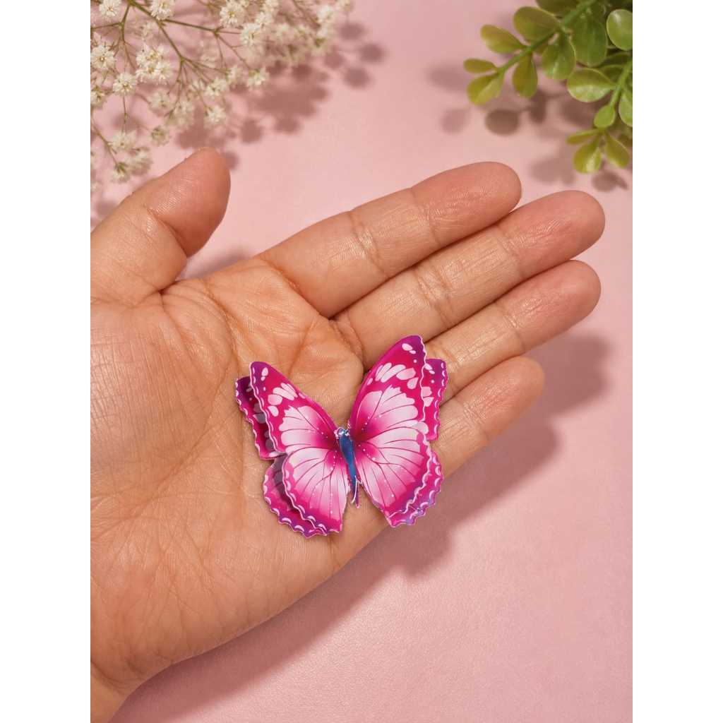 30 Borboletas papel AZUL E ROSA efeito 3D aplique para decoração de bolos, lembrancinha - topo de bolo e personalizados