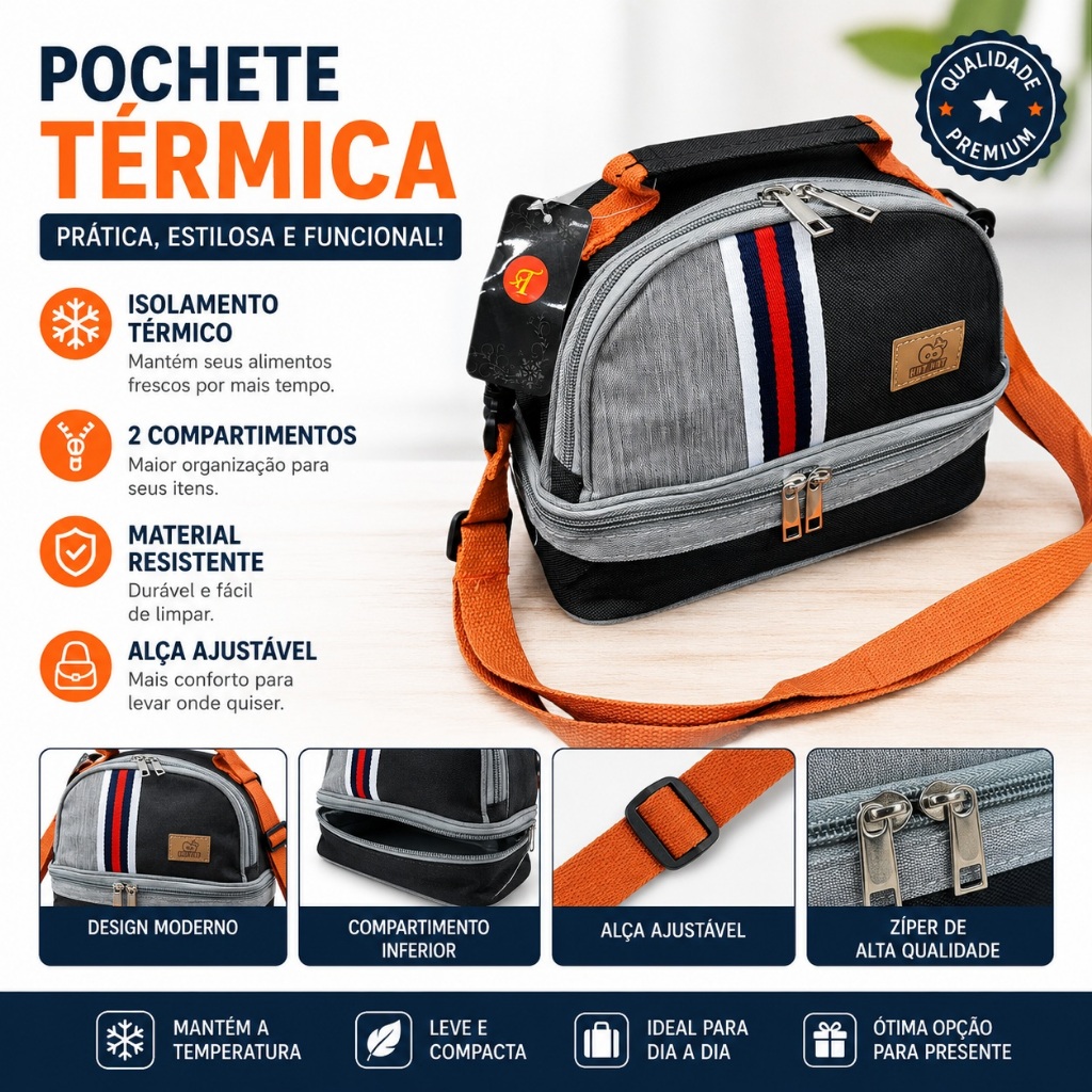 Lancheira Térmica Infantil Bolsa Térmica Marmita Bebê Viagem Passeio Frutas e Mamadeira 7756