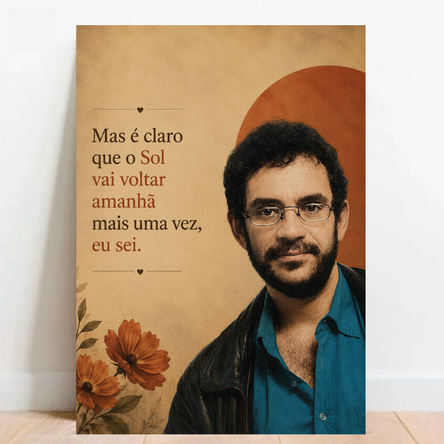 Quadro Placa Decorativa Renato Russo Legião Urbana MPB rock coleção mpb luarns GeekWorld