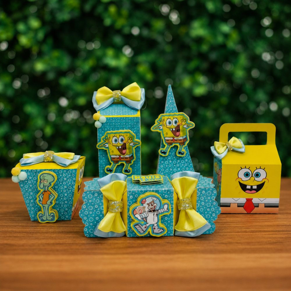 Kit Festa Bob Esponja Personalizada + BRINDE | Lembrancinha Personalizada | Festa Infantil