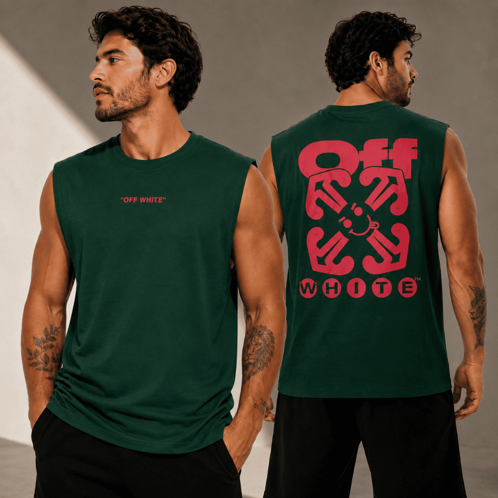 Regata Masculina Off White Premium no Suedine Oversized Academia Casual Conforto e Qualidade