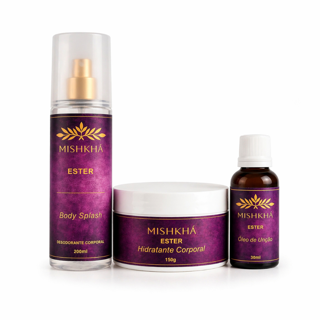 Kit Ester - Kit Body Sphash Mishkhá 200ml Creme Hidratante Óleo de Unção Desodorante Corporal Desodorante Colônia Toque