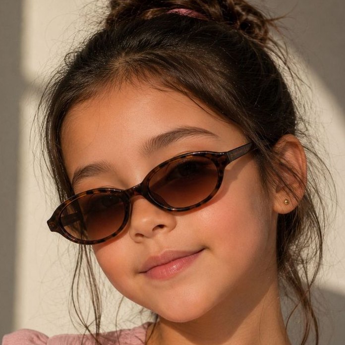 Óculos De Sol Infantil Menina Oval Retrô UV400 Estilo Blogueirinha Fashion Luxo