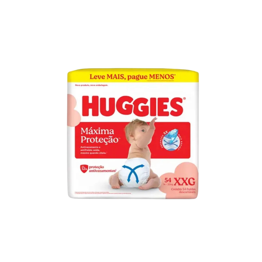 Fraldas Huggies Supreme Care Hiper XXG Com 54 Unidades