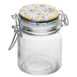 Pote Hermético de Vidro Lyor Siciliano 200ml Tampa Branca com Clipe de Metal Organizador para Cozinha Prático e Elegante