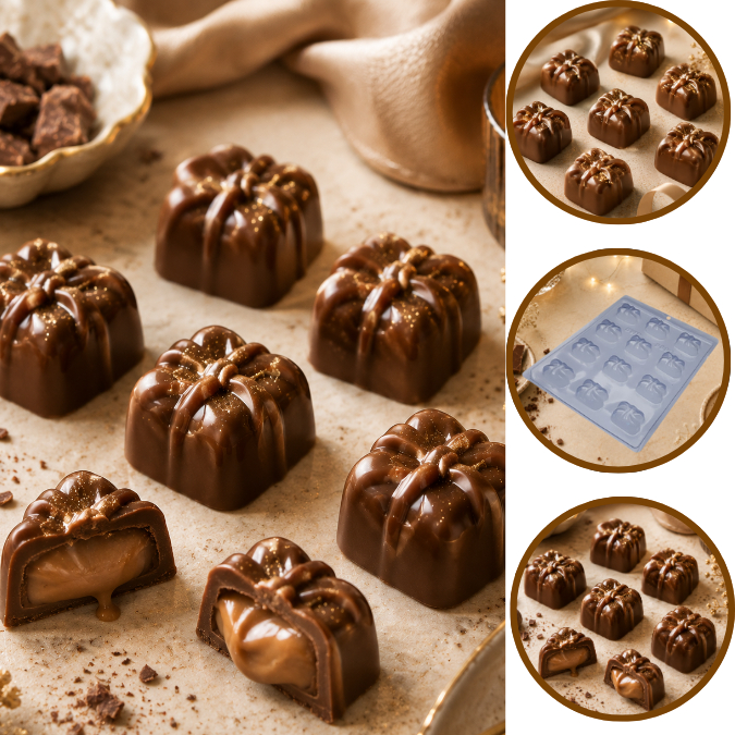 1~10 Forma Simples Bombom Detalhado17, 9893 - (C2) em Acetato BWB Para Doces de Chocolate e Confeitaria (CHOCO)