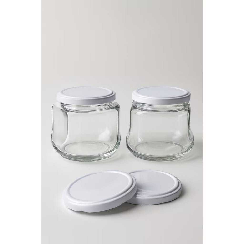 Kit com 6 Potes de Vidro 240ml (TAMPA BRANCA) ideal para Geleias e Conservas
