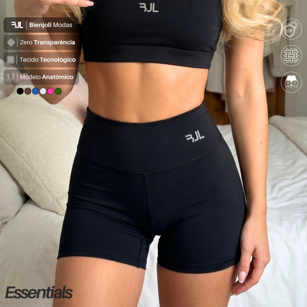 Short Fitness Feminino ZERO TRANSPARÊNCIA Academia Suplex Premium Corrida Treino Musculação Crossfit