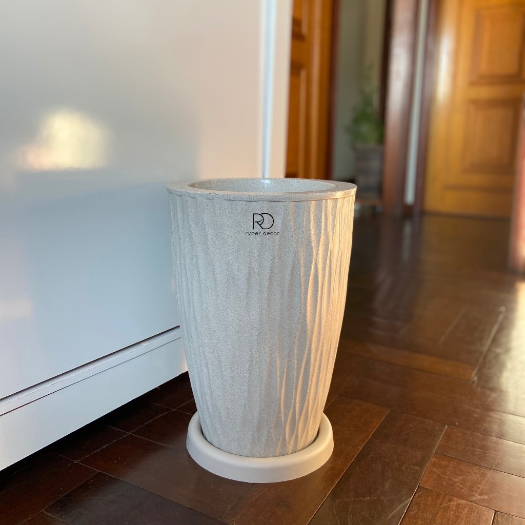 Vaso Coluna Boreal 40cm  para Plantas Jardim Sala Luxo Decorativo Resistente