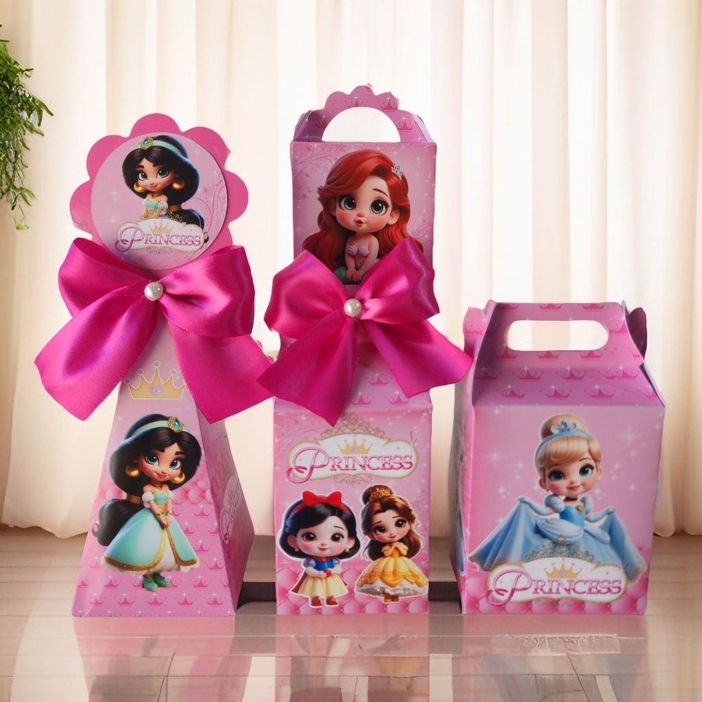 Kit Caixinhas Personalizadas Princesinhas Cute – Monte Fácil | Lembrancinhas para Festas e Aniversários