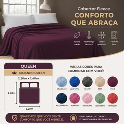 Cobertor Casal Queen Manta Microfibra Liso 220x240cm +10 Cores - Camesa