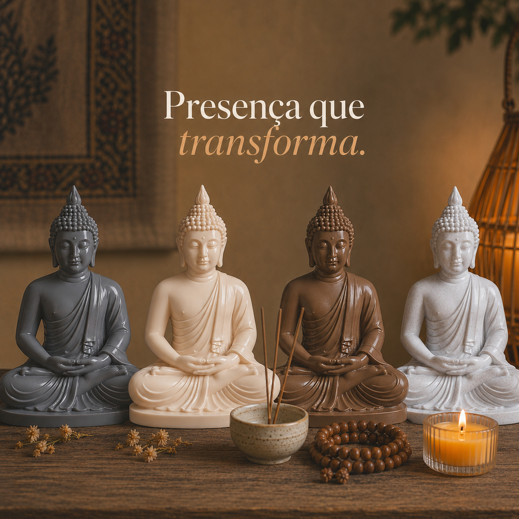 Imagem Escultura Estátua Buda Sabedoria Decorativa Zen Altar Yoga Meditação Aromaterapia Plástico