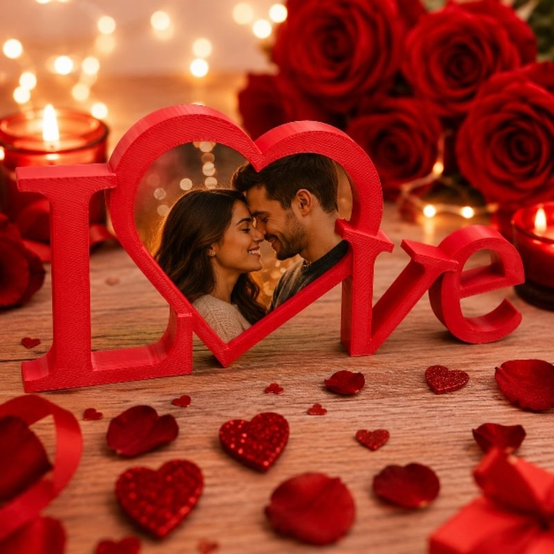 ENVIO RÁPIDO - Moldura LOVE Personalizada com Foto do Casal