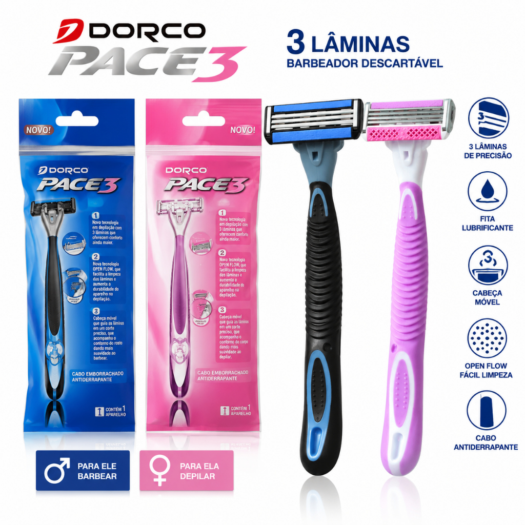Kit 02 Aparelho Depilar Barbear Dorco Masculino Feminino
