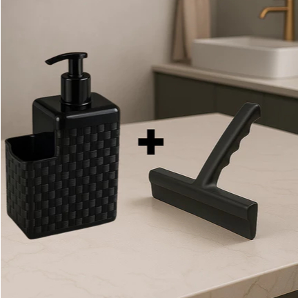 Porta Detergente CAMPEÃO DE VENDAS  Esponja Com Bico Dosador Rattan Preto 25775  TOY