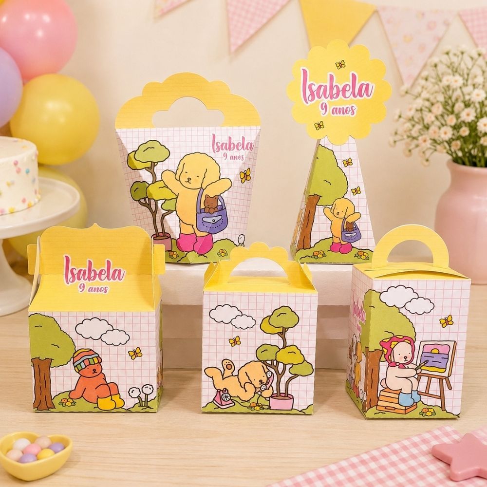 ENVIO RÁPIDO Kit Caixinha Personalizada Bobbi Goods - Lembrancinhas para Aniversário - SEMI-MONTADOS