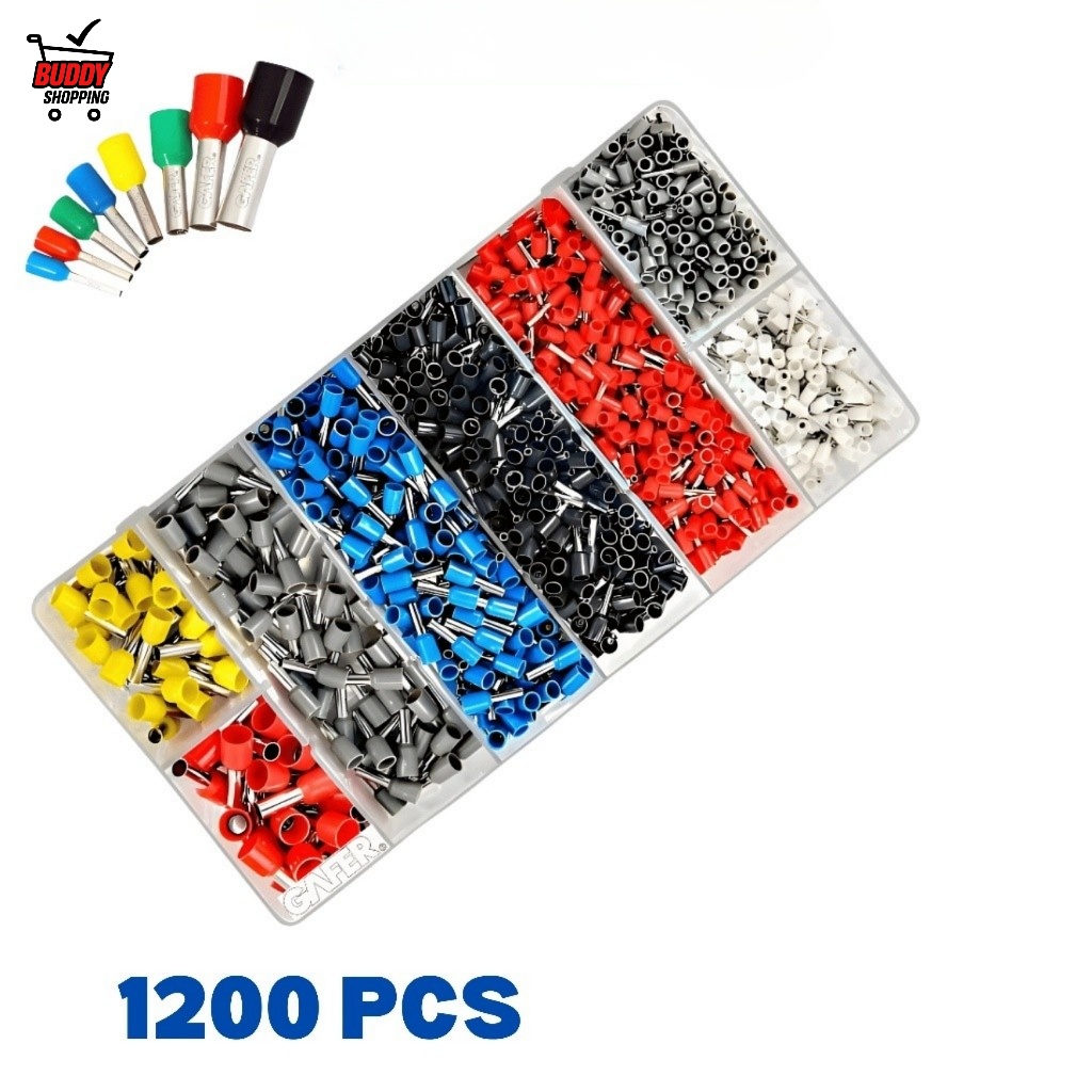 Kit Maleta 1200 Terminais Elétricos Ilhós Tubulares 0,5mm a 10mm Isolados Luatek LWJ-134