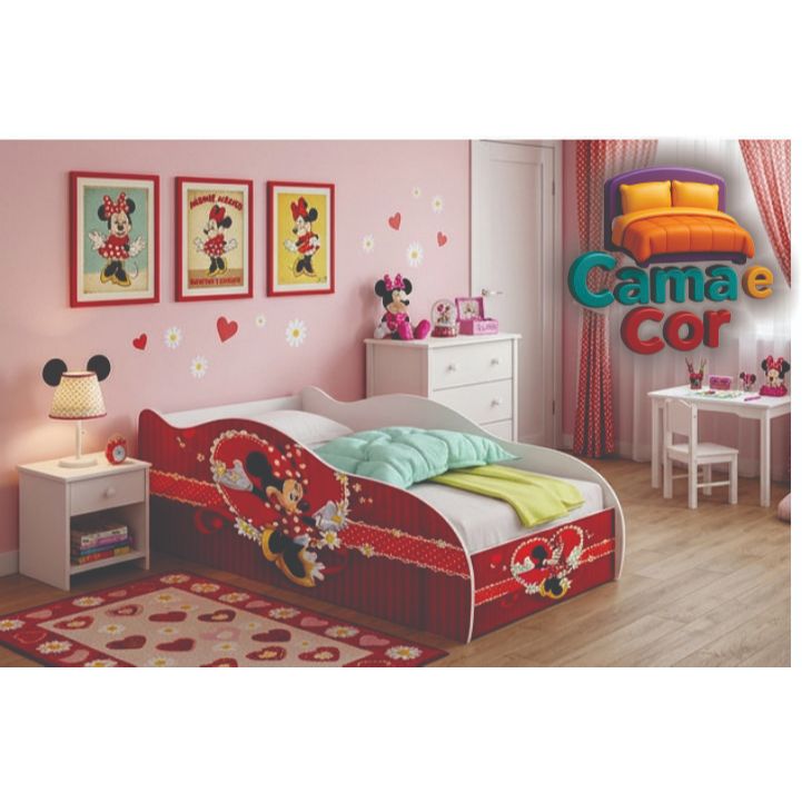 Adesivo Papel de Parede Painel Cama Carro Mine 03 Menina Infantil e Solteiro Premium
