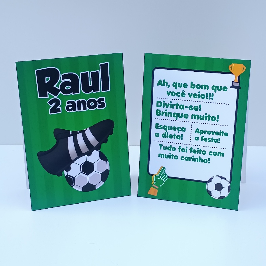 Plaquinha de Agradecimento Futebol l Personalizados l Lembrancinha de Festa l Aniversário
