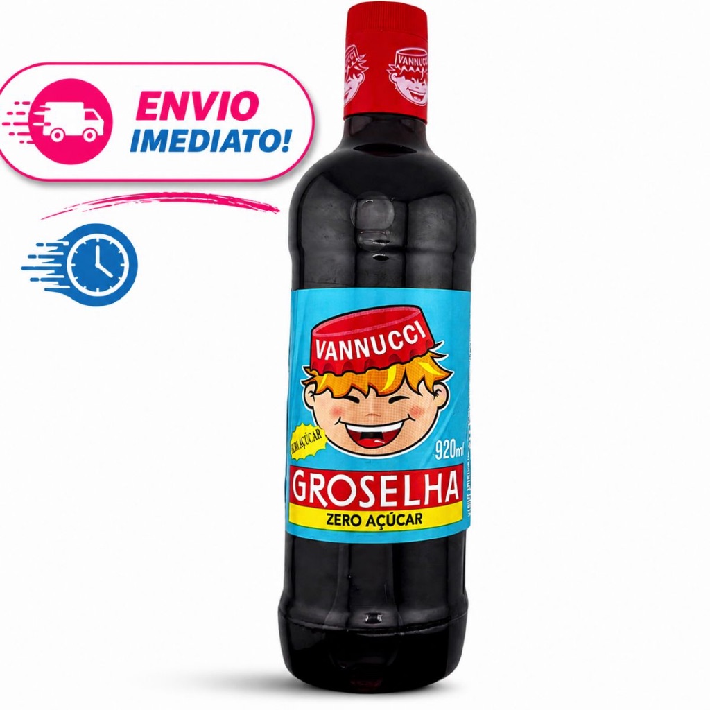 Xarope de Groselha Vannucci Zero Açúcar 920ml Recomendado Para Diabéticos Raspadinha Milkshake