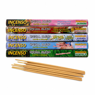 Kit Incenso Aromático Special Blend 5 Caixas Fragrâncias Variadas Limpeza Energética