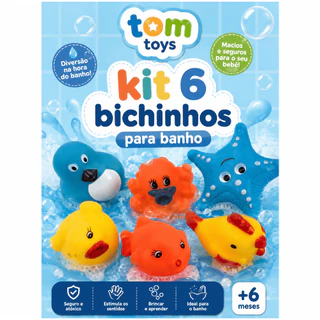 Kit com 6 bichinhos para a hora do banho