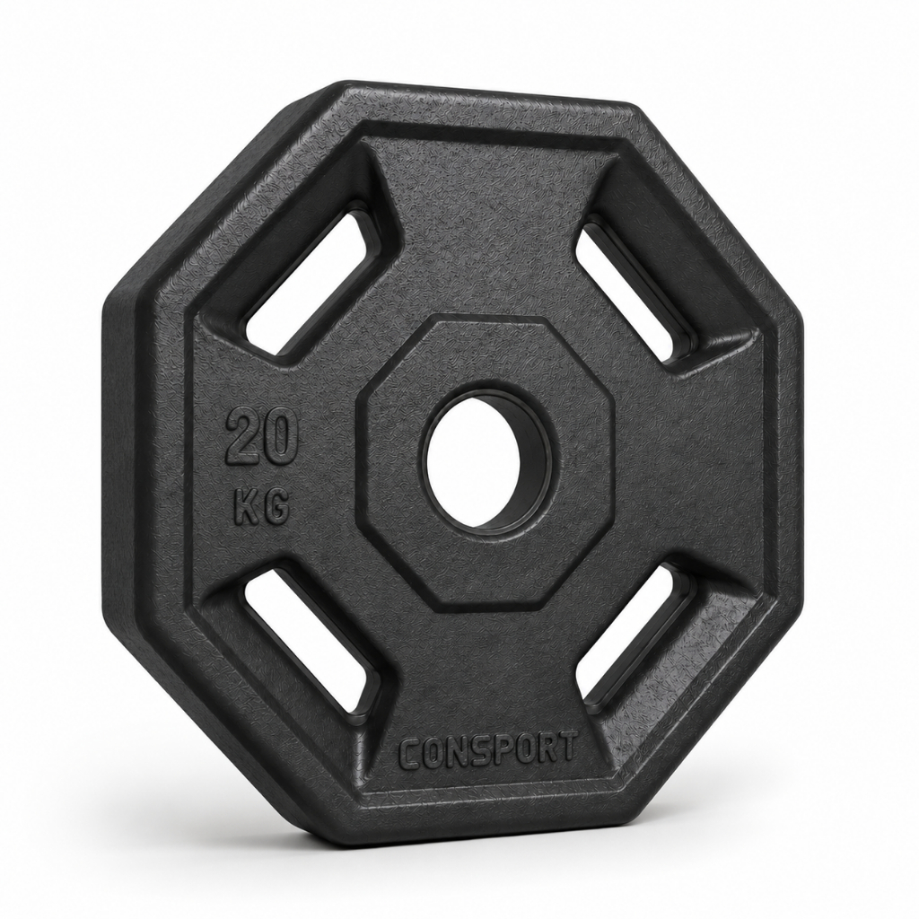 Anilha 20 kg Revestimento Abs Academia Treino Consport Preto