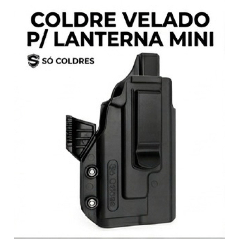 Coldre Interno Velado Só Coldres P/ Pistola Com Lanterna Mini GM23 PL-Mini Valkyrie 2 Glock G19 Taurus G2C TS9 TH9
