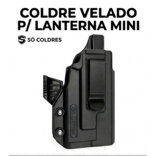 Coldre Interno Velado Só Coldres P/ Pistola Com Lanterna Mini GM23 PL-Mini Valkyrie 2 Glock G19 Taurus G2C TS9 TH9