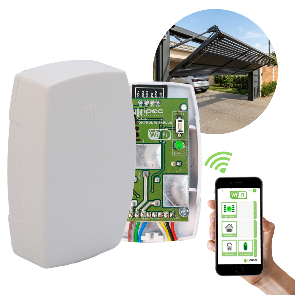 Módulo Wifi Ipec Mono Automação Residencial Portão Alarmes Acionamento Smartphone Android iOS