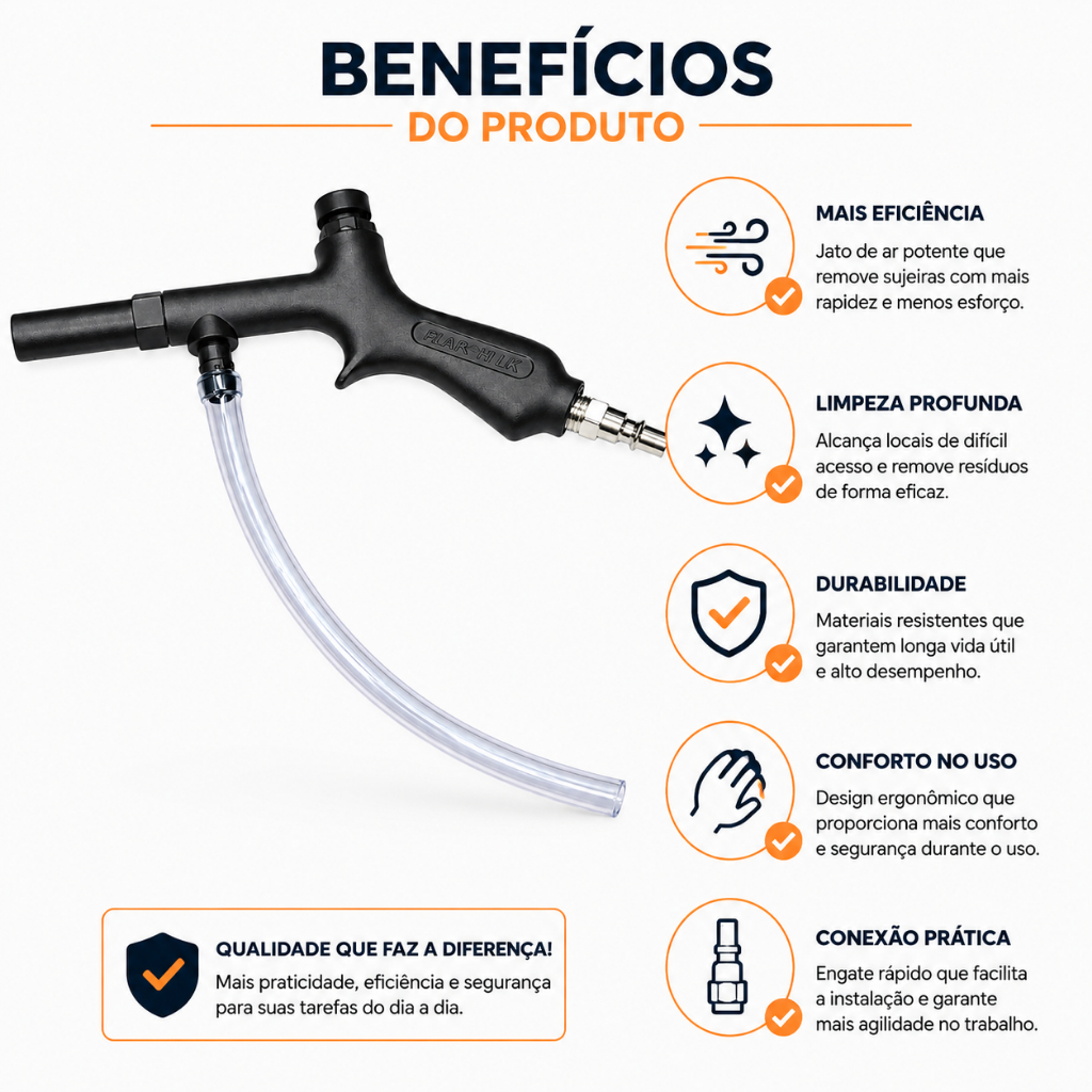Bico Pistola De Ar Pulverizador C/adaptador De Engate Rapido hidraflux — imagem 2 de 2