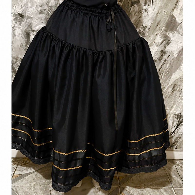 Saia Pombagira Preta e Dourada Umbanda Quimbanda Candomblé Cigana/Maria Padilha/Dama da noite/Maria mulambo/do Ouro