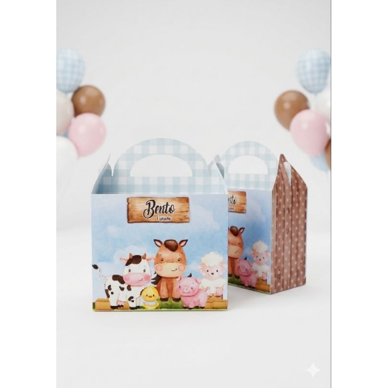 Caixa Maleta Fazendinha Personalizada /Lembrancinha de Festa /Aniversário | Maletinha fazendinha azul