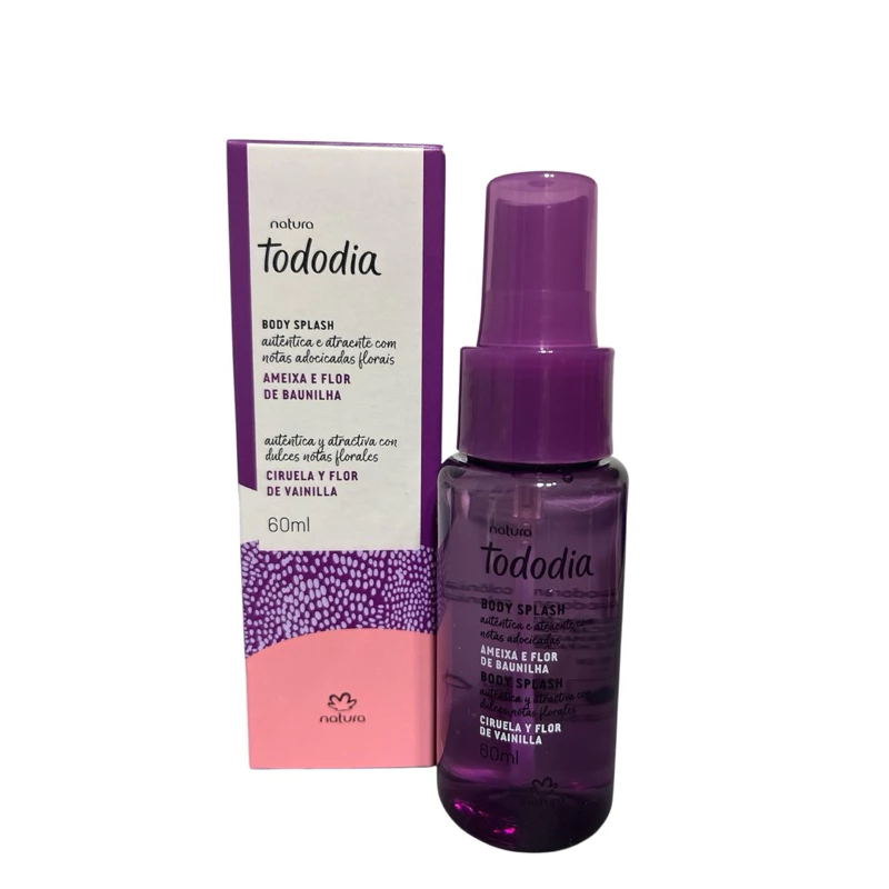 Mini Body splash ameixa e flor de baunilha 60ml natura tododia