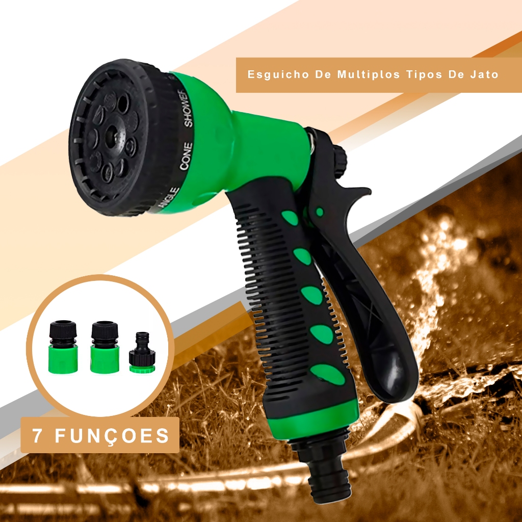 Esguicho Para Mangueira de Jardim 7 Jatos Bico Pressão - Oferta