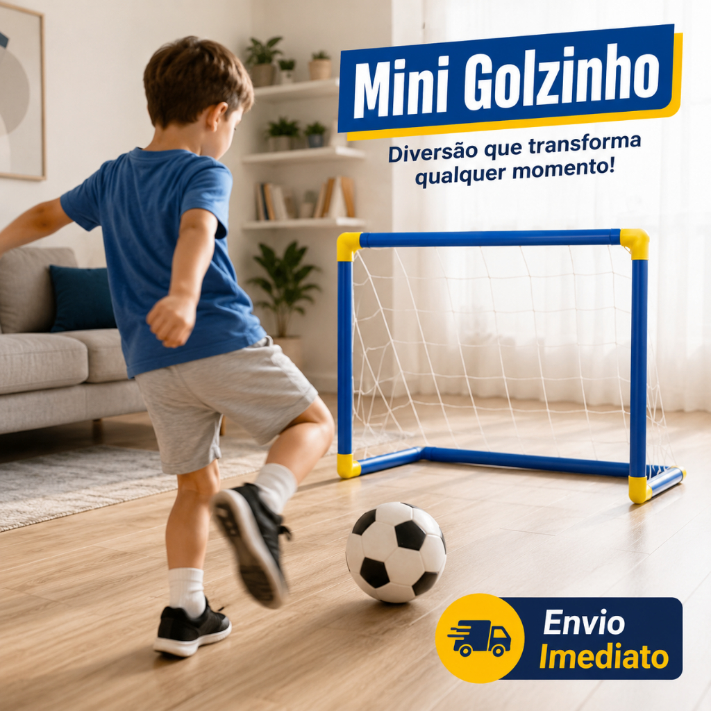 Kit Trave Golzinho Futebol Infantil -Trave de Brinquedo com Rede